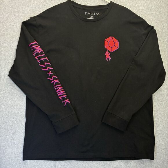 Timeless x Skinner Graphic Long Sleeve Shirt Black 2XL Made in USA - Picture 1 of 7